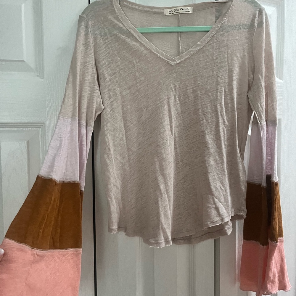 We The Free Multicolor V-Neck Blouse